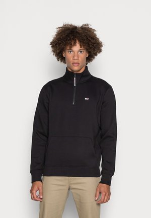 SOLID ZIP MOCK NECK - Sweatshirt - black