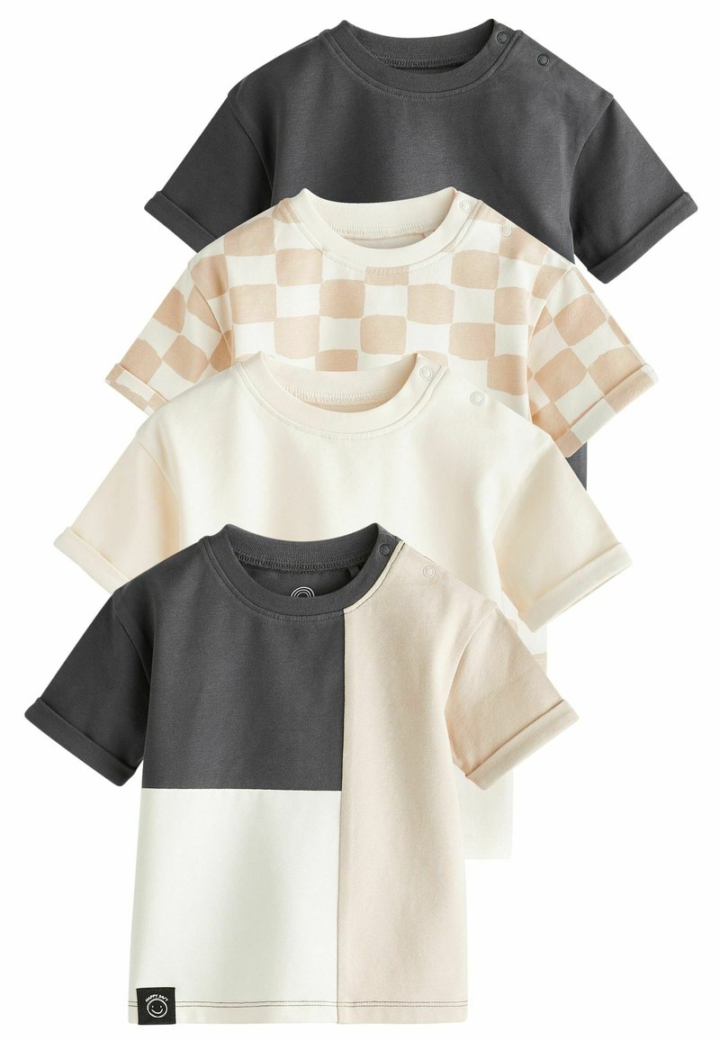 Next SHORT SLEEVE 4 PACK REGULAR FIT - T-shirts print - black white