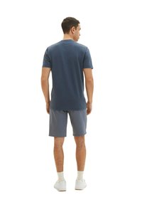 TOM TAILOR Shorts - blueish grey diamond structure
