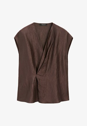 Massimo Dutti, Bluse - dark brown