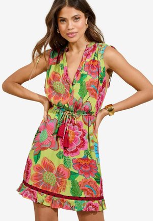 Lipsy Tričkové šaty - green floral