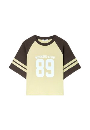 Stradivarius, GRAPHIC RAGLAN T-SHIRT - T-shirt con stampa - khaki