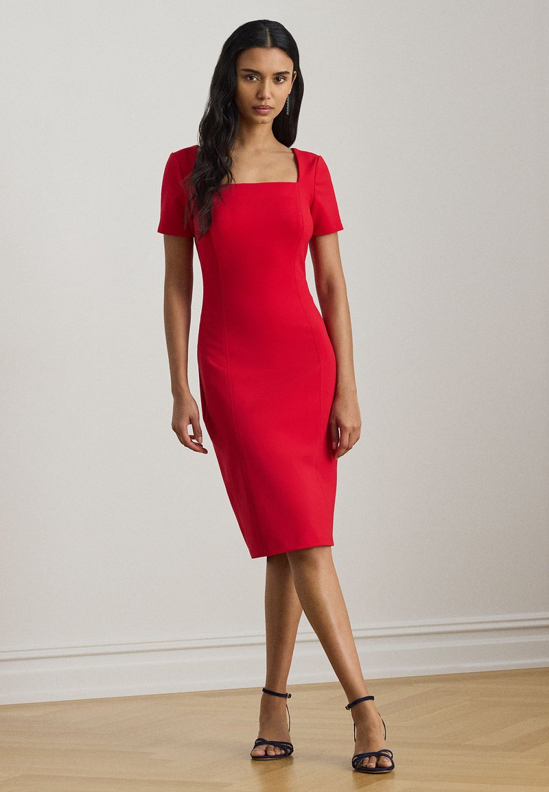 Lauren Ralph Lauren FAILLE SHORT-SLEEVE COCKTAIL DRESS - Shift dress - cruise red/dark red - Zalando Lauren Ralph Lauren FAILLE SHORT-SLEEVE COCKTAIL DRESS - Shift dress - cruise red/dark red - Zalando