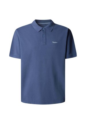 Tricou polo albastru cu mâneci scurte, doi nasturi și logo mic "Pepe Jeans" brodat pe pieptul stâng.