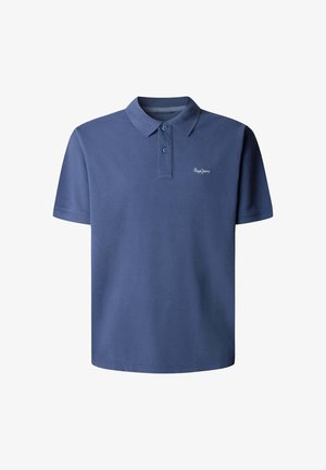 Tricou polo albastru cu mâneci scurte, doi nasturi și logo mic "Pepe Jeans" brodat pe pieptul stâng.