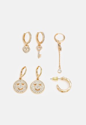 ELBENARAEN 5 PACK - Earrings - clear on gold-coloured