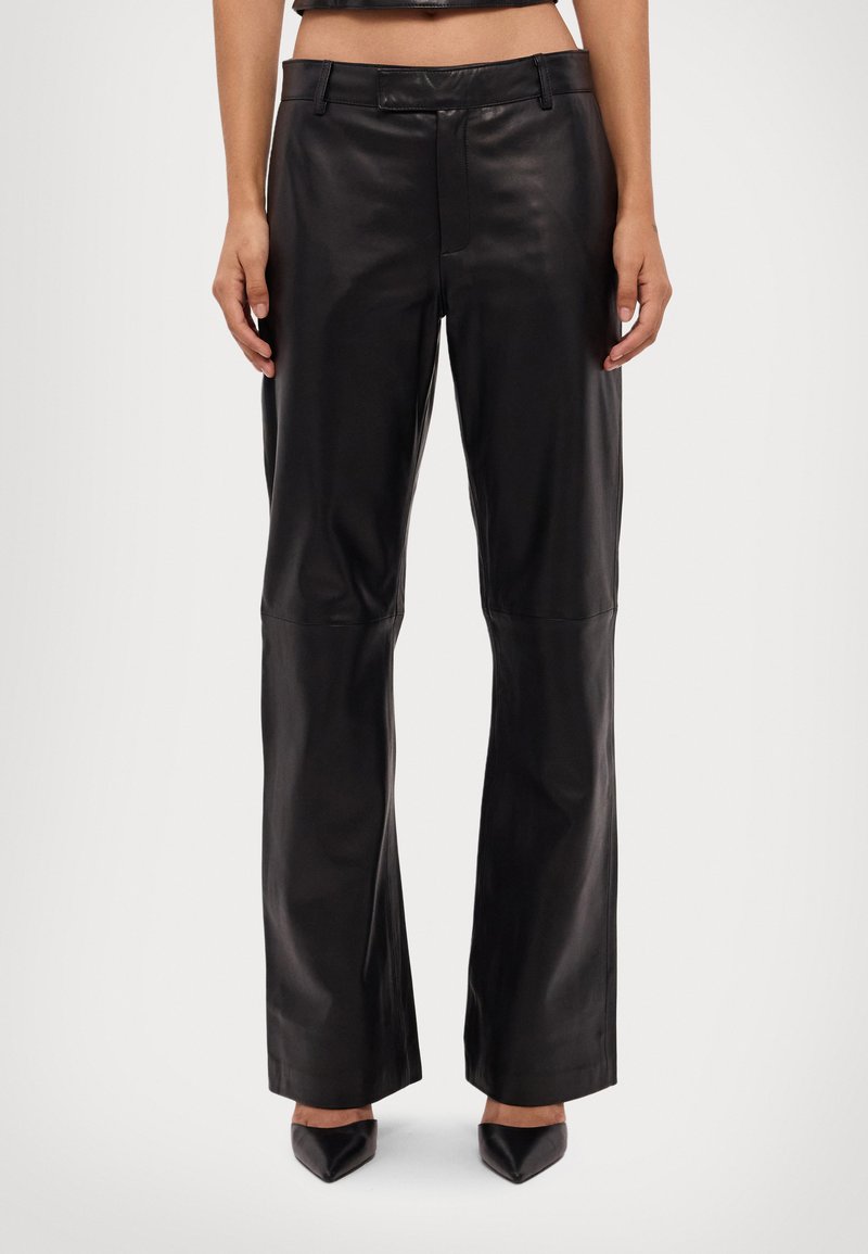 STUDIO ID DISCO PANTS - Kožené kalhoty - black