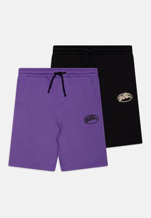 UNISEX 2 PACK - Joggebukse - black/purple