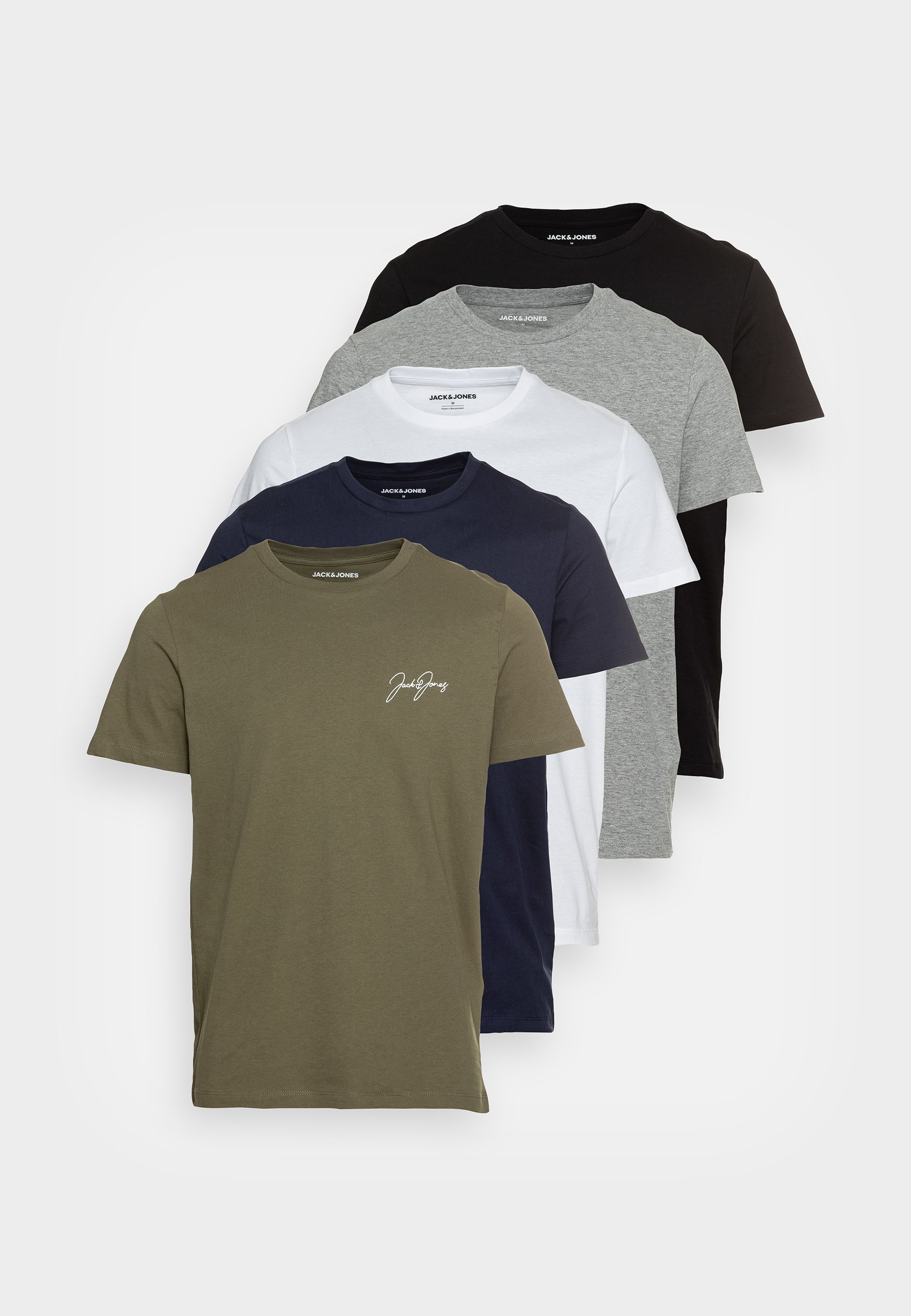 Jack \u0026 Jones CONNOR TEE NECK 5 PACK - T 