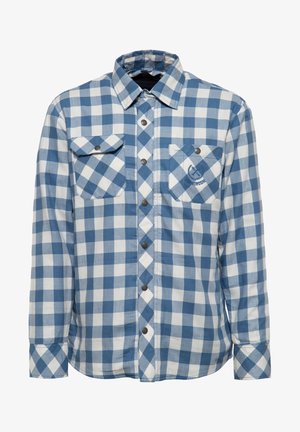 MIT KAROMUSTER - Shirt - stahlblau