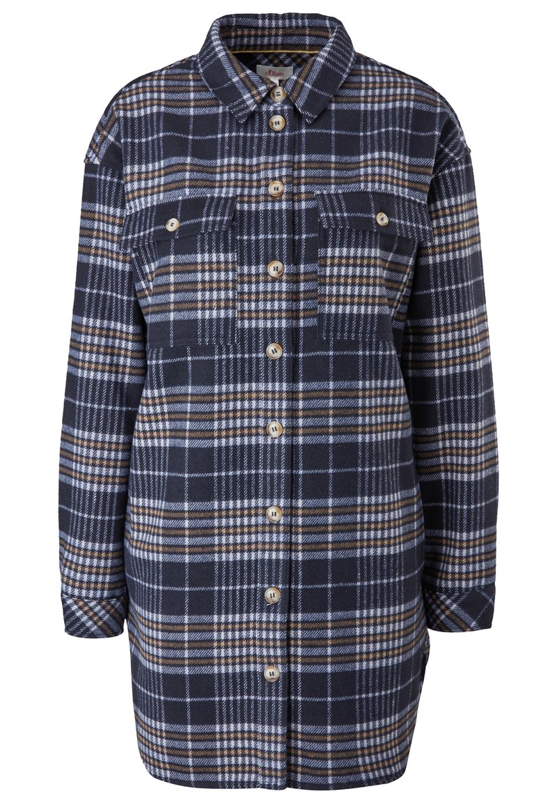 Damen Parkas | s.Oliver Kurzmantel navy check/dunkelblau - DZ45068 Damen Parkas | s.Oliver Kurzmantel navy check/dunkelblau - DZ45068