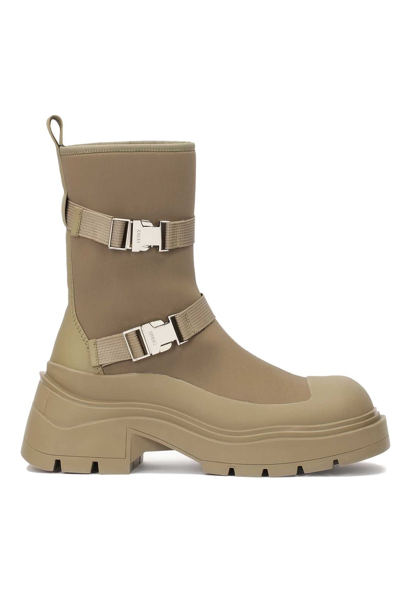 Kazar Studio Enkellaarsjes met plateauzool kaki Kazar Studio Enkellaarsjes met plateauzool kaki