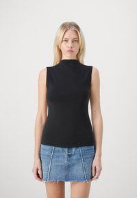 VILA VIRAVINA FUNNELNECK - Μπλούζα - black beauty