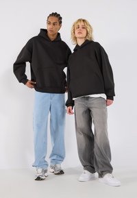 YOURTURN OVERSIZED SCUBA HOODIE UNISEX - Felpa - true black