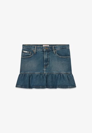 Guess, JEANS-MINIROCK MIT RÜSCHEN - A-snit nederdel - blau