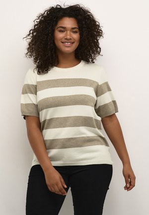 MALIA WIDE STRIPE  - Camiseta estampada - chinchilla m turtle.boldstripe