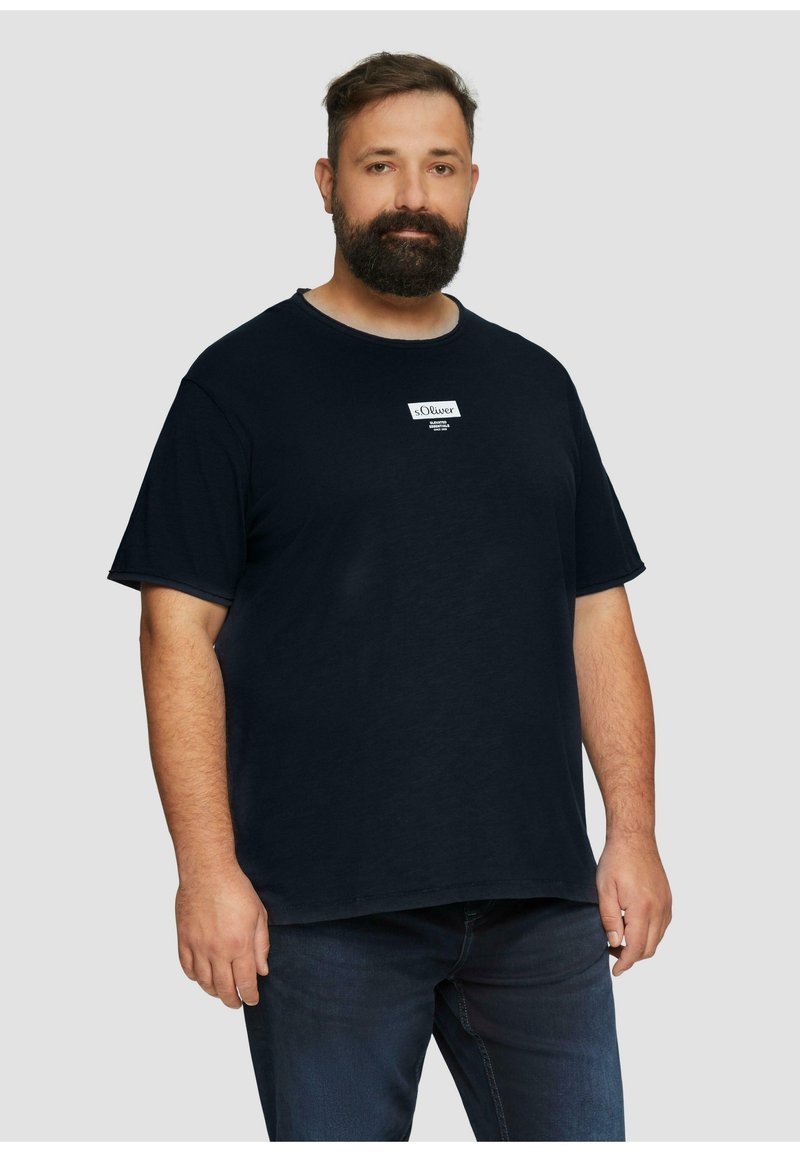 s.Oliver STRUCTUUR - T-Shirt basic - navy