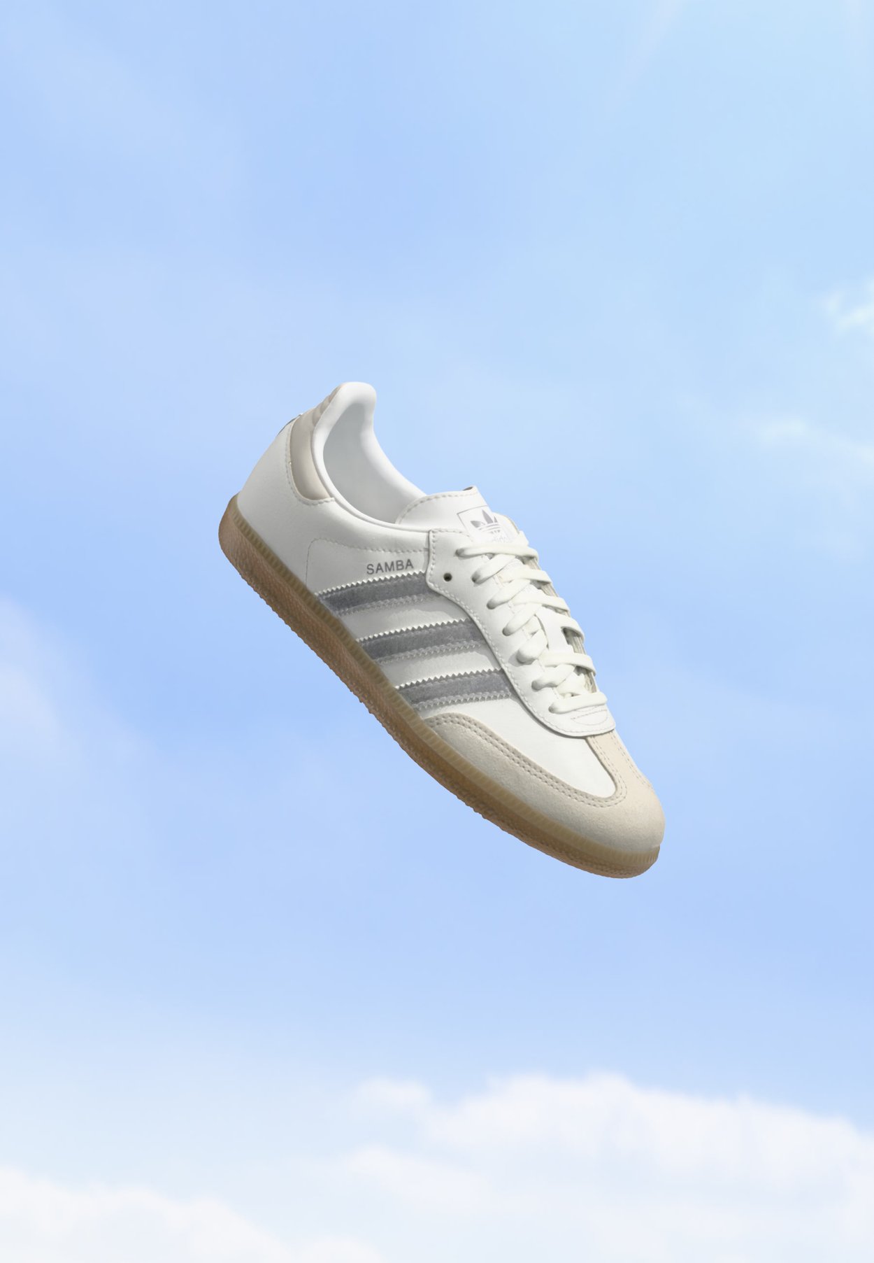 adidas SAMBA OG UNISEX - Trainers - white/silver-coloured/gum