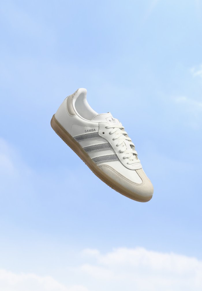 adidas SAMBA OG UNISEX - Trainers - white/silver-coloured/gum