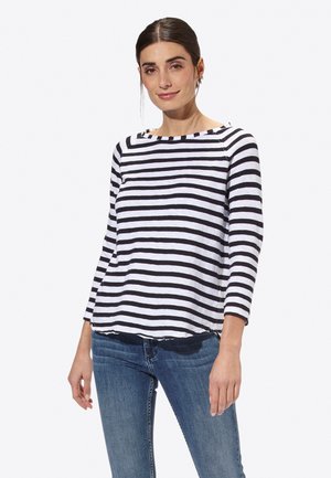 ORGANIC GESTREIFTES HEAVY JERSEY LONGSLEEVE - Top s dlouhým rukávem - deep blue