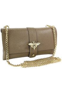 DrachenLeder Clutch - taupe beige