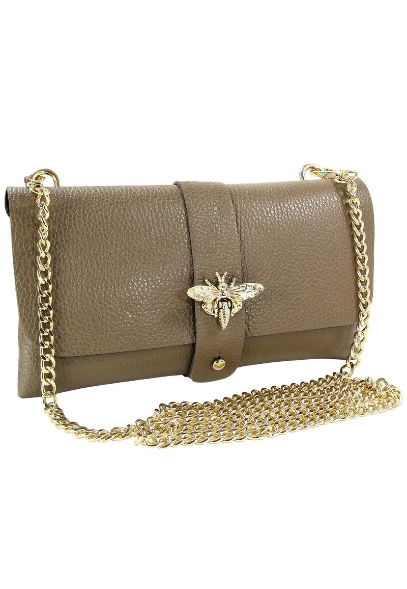 DrachenLeder Clutch - taupe beige