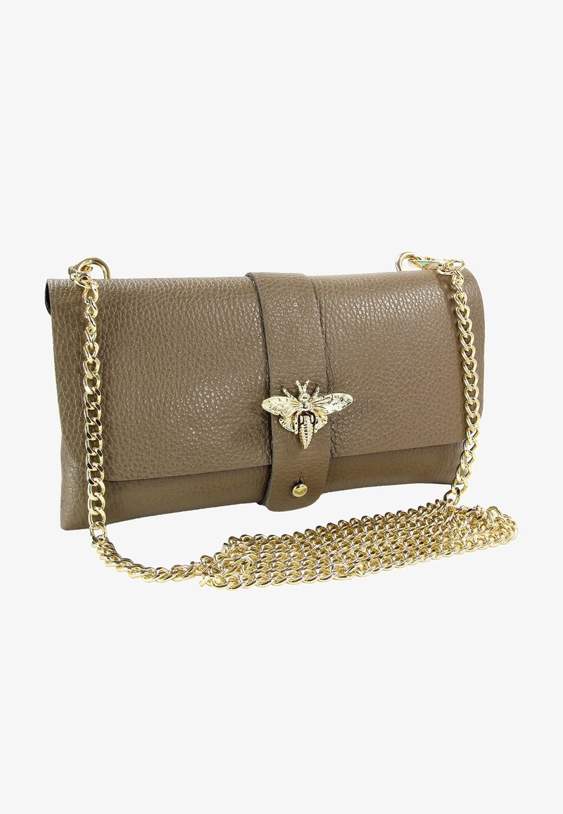 DrachenLeder Clutch - taupe beige