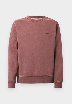 Bordo krāsas sporta krekls ar apaļu kakla izgriezumu, ribotām aprocēm un apakšmalu, ar melnu "SAMSØE" logo uz krūtīm. Mīksta, teksturēta auduma.