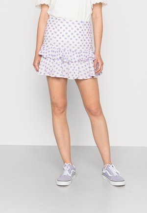 RUFFLE SKIRT - Minissaia - white lilac