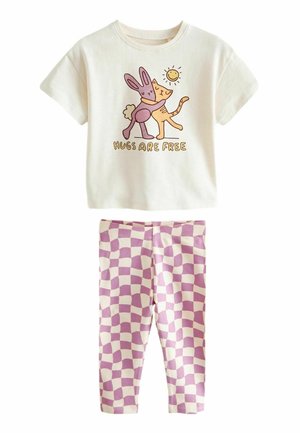 Next SHORT SLEEVE AND SET REGULAR FIT - Leggings - Byxor - purple cat  bunny