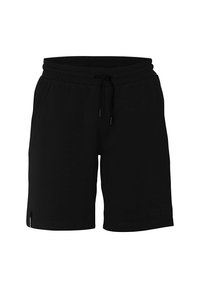 Zwarte sport shorts met een elastische tailleband en koord. Voorzien van een geborduurd "Kemp" logo aan de voorkant en zijzakdetails.