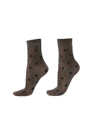 SHEER DENIER GLITTER HEARTS - Ponožky - black