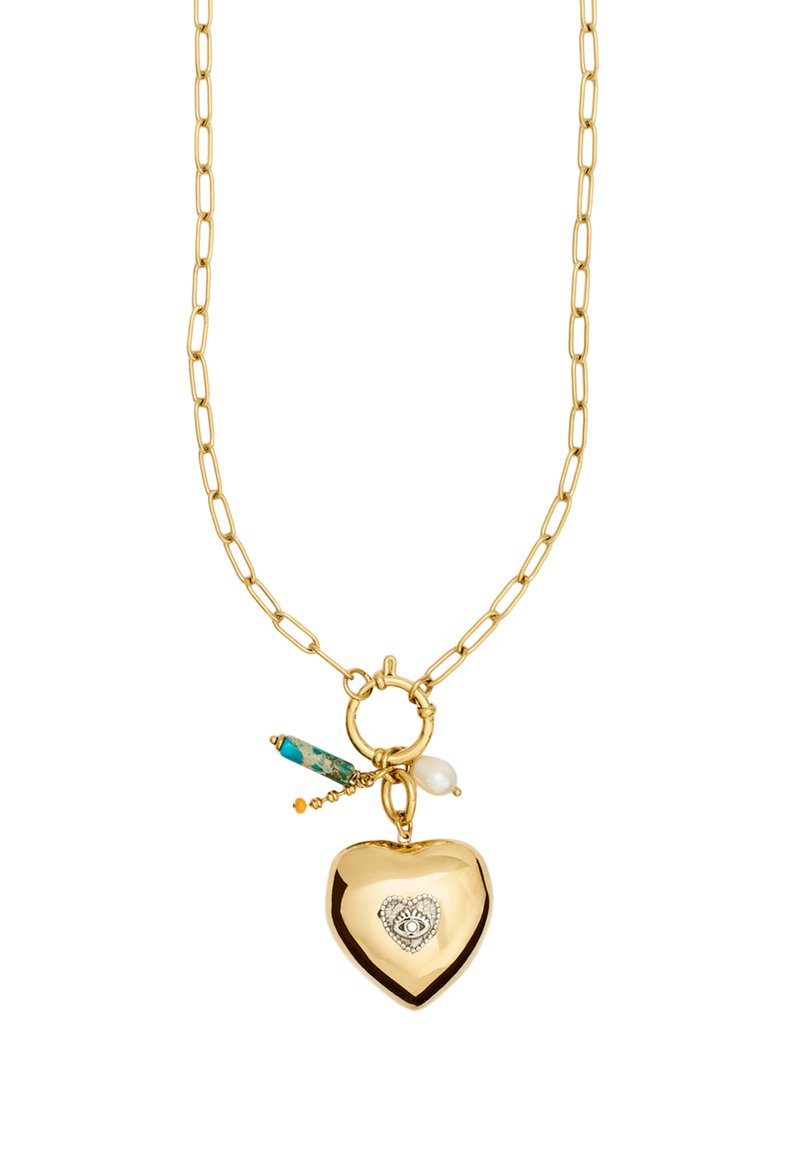 Collier Long Nali Doré Avec Fleur Orange - 85 Cm, Fantaisie, Neuf Avec étiquettes