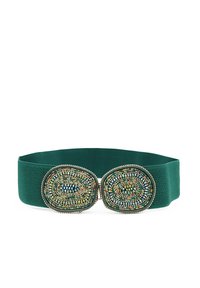 QUEEN HELENA Cintura Elastica Gioiello a Fascia Cinta Fina con Strass Elegante CI022-10 (Argento, Taglia Unica