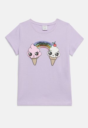 Lindex, ICECREAM PLACEMENT PRINT - Print T-shirt - light lilac