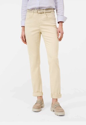 Street One Beige Linen Flared Pants
