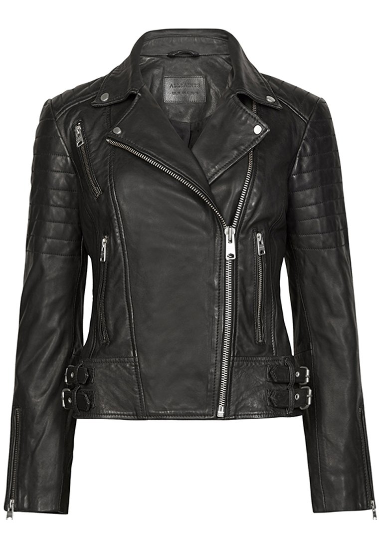 AllSaints PAPIN - Lederjacke - black/schwarz - Zalando.ch
