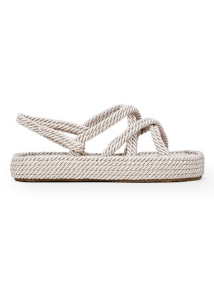 DE CUERDA - Sandali con plateau - beige
