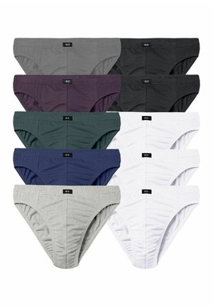 10ER PACK NEU - Slip - lila anthra bla blaugrün grau schwarz weiß