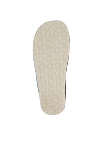 Podeszwa buta z teksturowanym wzorem, z okrągłym motywem. Kolor jasny kremowy, z oznaczeniem rozmiaru **38** na powierzchni.