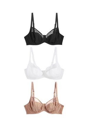 NON PAD FULL CUP 3 PACK - Liemenėlė su lankeliais - black white nude