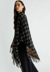 LIU JO PONCHO WITH JACQUARD LOGO - Mantella - black