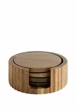 Next, SET OF 4 STAMFORD WOODEN COASTERS AND HOLDER UNISEX - Trivet - natural