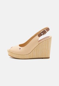 Tommy Hilfiger - ICONIC ELENA SLING BACK WEDGE - Sandály na vysokém podpatku - marron claro Miniatura obrázku 1