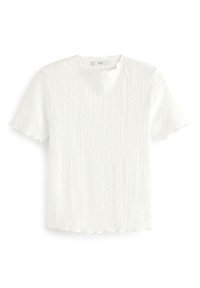 Next SHORT SLEEVE LETTUCE EDGE TEXTURED  PETITE - Paprasti marškinėliai - white