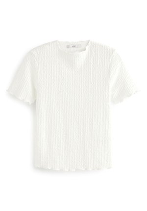 SHORT SLEEVE LETTUCE EDGE TEXTURED  PETITE - T-Shirt basic - white