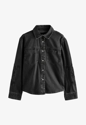 Next TALL FIT EMBROIDERED  - Denim jacket - black