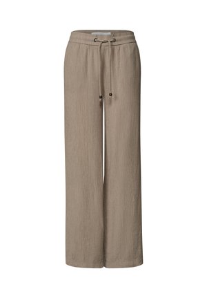 Street One Studio, STRAIGHT LEG HOSE MIT CRINKLE STRUKTUR - Housut - dark stone sand