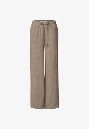 Street One Studio, STRAIGHT LEG HOSE MIT CRINKLE STRUKTUR - Housut - dark stone sand