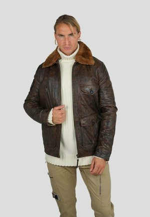 Veste en cuir - marron